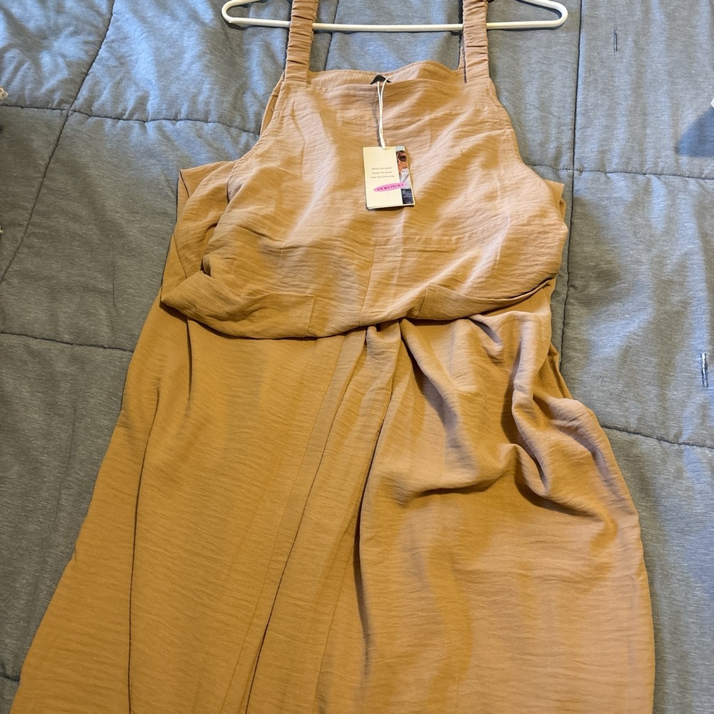 Elegant Tan bib overalls